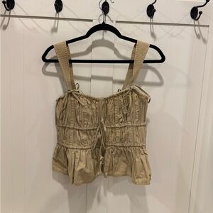 Ulla Johnson Green Ruched Top